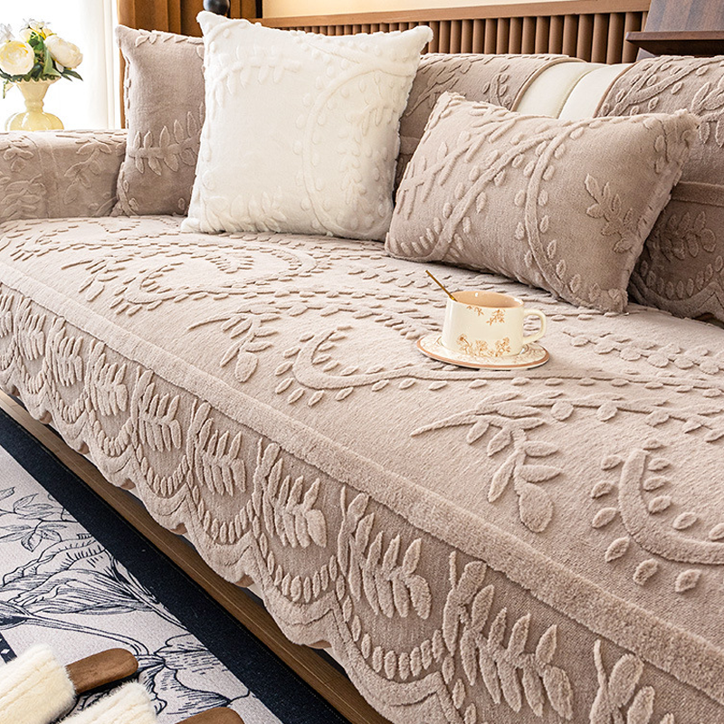 📢 50 % RABATT! Sofatrekk i imitert kaninpels med sklisikring 🛋️