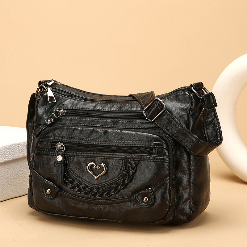 📢📢48 % RABATT!! ⏰Myk crossbody-veske i PU-skinn med flere lommer til dame