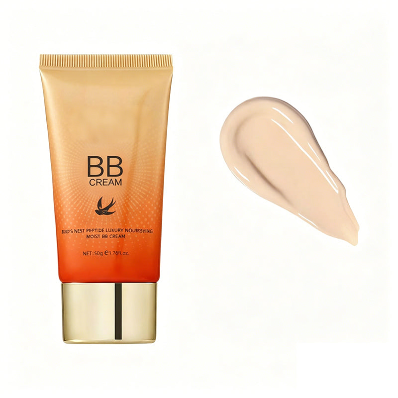 💧🌸 Fuktighetsgivende BB-krem – Feilfri, naturlig finish, lett dekkevne. Fukter og jevner ut hudtonen. Perfekt for daglig bruk! ✨💄