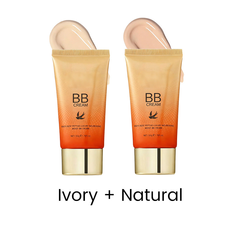 💧🌸 Fuktighetsgivende BB-krem – Feilfri, naturlig finish, lett dekkevne. Fukter og jevner ut hudtonen. Perfekt for daglig bruk! ✨💄
