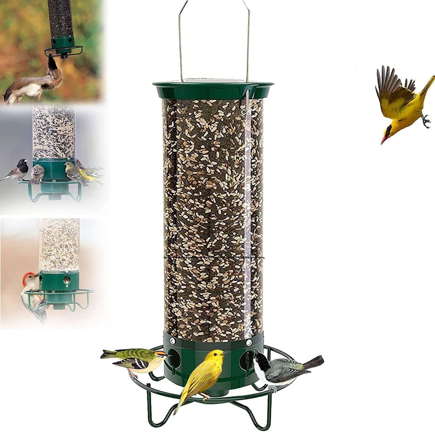 🐦Begrenset tilbud: 50 % RABATT – Stor fuglemater for hagen – slitesterk og ekornsikker