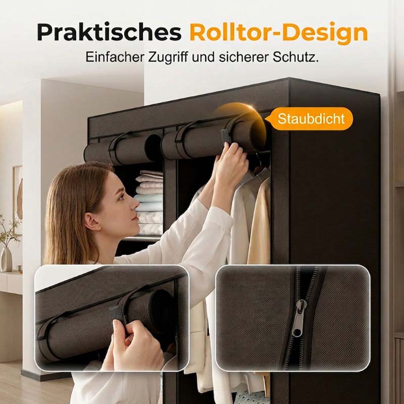 🔥📦 SISTA DAGEN – 50 % RABATT! Bärbar garderob i non-woven-tyg – enkel att montera, stålram, 3 storlekar, perfekt för sovrum och klädkammare 🏠