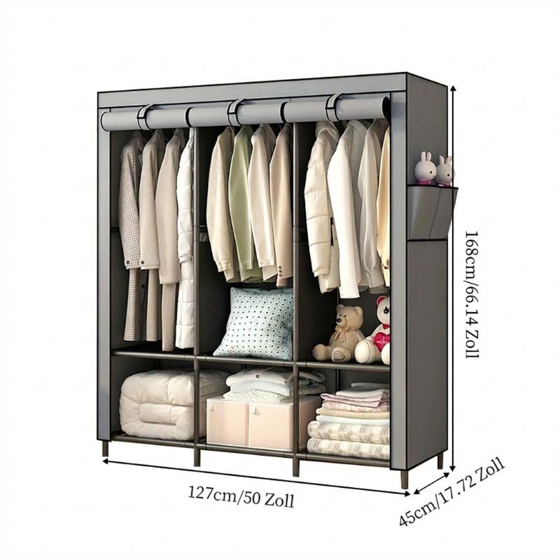 🔥📦 SISTA DAGEN – 50 % RABATT! Bärbar garderob i non-woven-tyg – enkel att montera, stålram, 3 storlekar, perfekt för sovrum och klädkammare 🏠