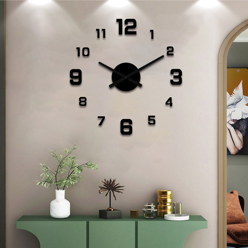 🕰️ 50% RABATT – 3D veggklokke med luminous – stille gang – borefri montering – justerbar størrelse