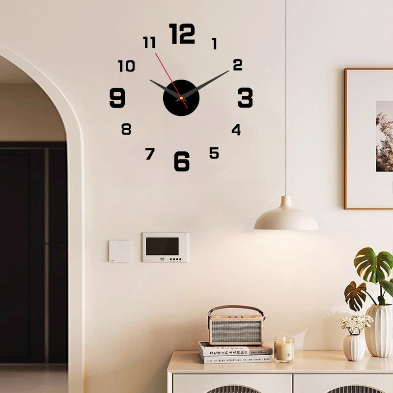 🕰️ 50% RABATT – 3D veggklokke med luminous – stille gang – borefri montering – justerbar størrelse