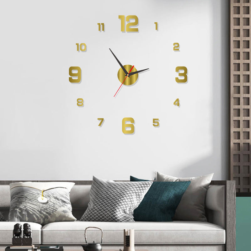 🕰️ 50% RABATT – 3D veggklokke med luminous – stille gang – borefri montering – justerbar størrelse