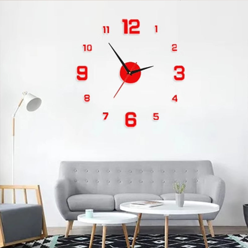 🕰️ 50% RABATT – 3D veggklokke med luminous – stille gang – borefri montering – justerbar størrelse