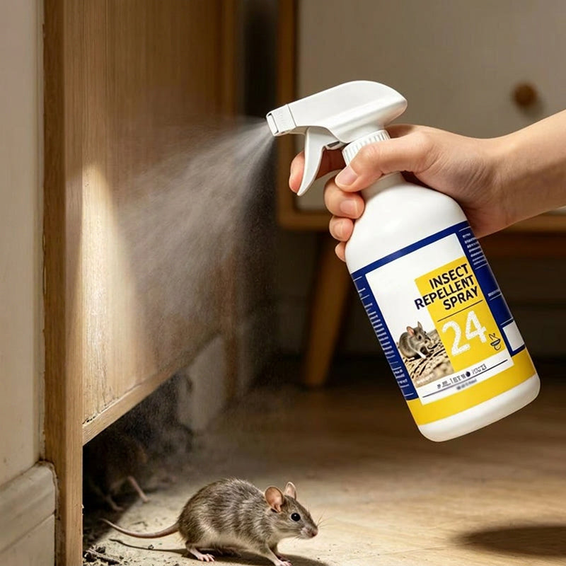 🐭🚫 50 % RABATT! Universell gnageravvisende spray – Plantebasert, luktfri og langvarig – Holder mus, rotter og lignende unna – Perfekt for kjeller, garasje, hage og bil ✨