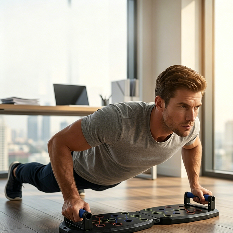 🏆SISTE DAGS-TILBUD 50 % RABATT🔥Sammenleggbart push-up-brett med motstandsbånd