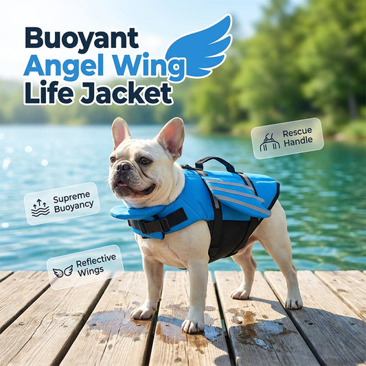 🥳2026 SUPERTILBUD🥳💞Over 50 000 solgt!🐕👼 48 % RABATT! Reflekterende redningsvest med englevinger til hunder – Høy oppdrift, håndtak for rask redning og pustende netting. Reflekterende striper for svømming om kvelden. Trygt og søtt! 🌊✨