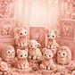 🎀49 % RABATT🎁DIY-kit för lapptäcke i filt: ”Pink Enchanted Forest”