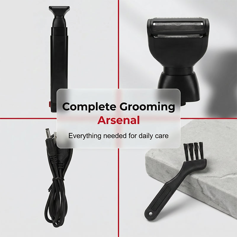 🧔 Når-Overalt Kroppstrimmer for Menn – Forlengbart Håndtak & 6500 RPM Motor! ✨ Flere Presisjonshoder – Perfekt for Rygg, Bryst & Ben. 🔋 1200mAh & USB-oppladbar – Kjøp 3 for 10% Ekstra Rabatt! 🚿