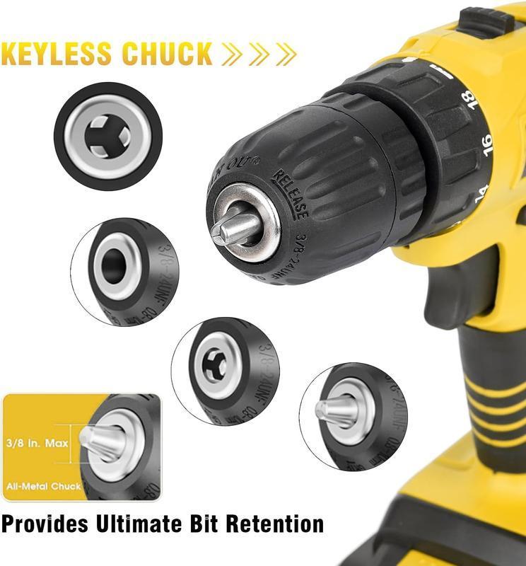 📢📢50% OFF !! ⏰ 21V Cordless Drill/Driver – 45Nm, 2 Batteries & LED 🔋