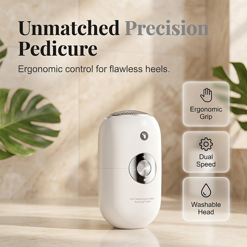 🦶 Kompakt Automatisk Fotpedikyr Slipemaskin – Fjerner Hard Hud & Likerorn Raskt & Enkelt! ✨ 3 Utbyttbare Hoder – Perfekt for Myke Føtter. 🧼 Renslig & Trygg – Kjøp 3 for 10% Ekstra Rabatt! 💅