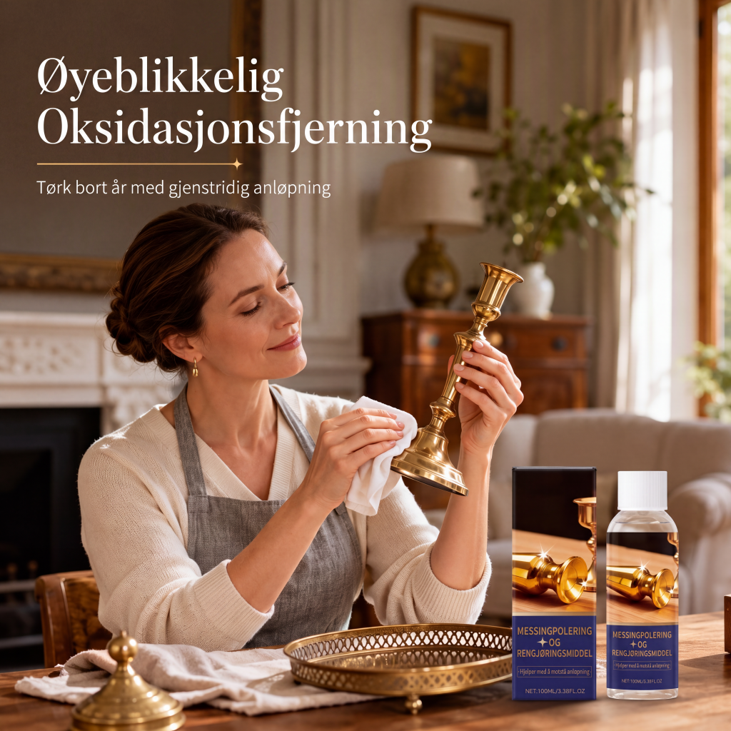 🔩ANLØPT MESSING? FIKS DET RASKT!🔩 Polerings- og rengjøringsmiddel – Fjerner oksidasjon, gjenoppretter glansen, skånsomt mot overflater – Enkel å bruke! 🧽