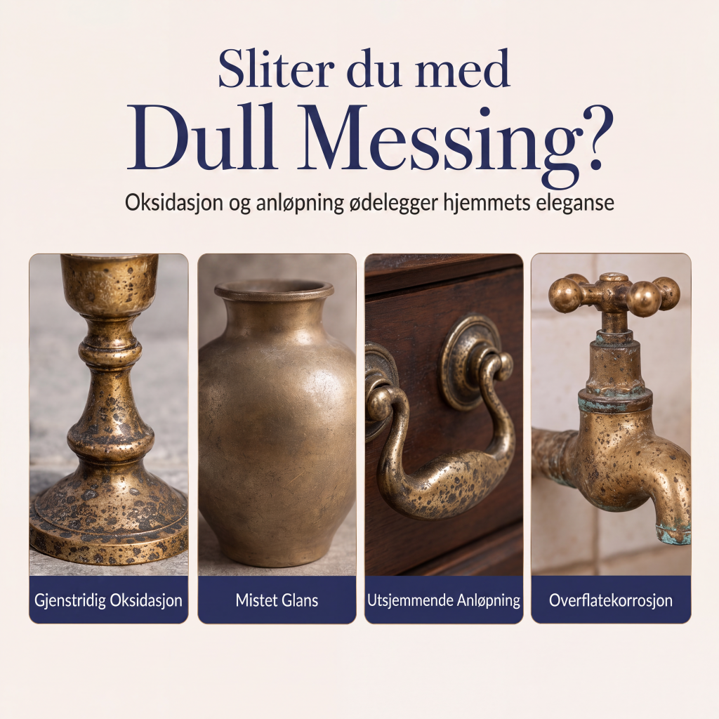 🔩ANLØPT MESSING? FIKS DET RASKT!🔩 Polerings- og rengjøringsmiddel – Fjerner oksidasjon, gjenoppretter glansen, skånsomt mot overflater – Enkel å bruke! 🧽