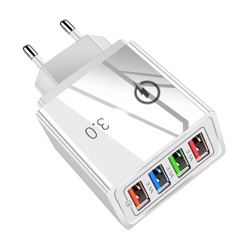Lad opp 4 enheter på et øyeblikk! Brannsikker USB-hub som ikke blir overopphetet