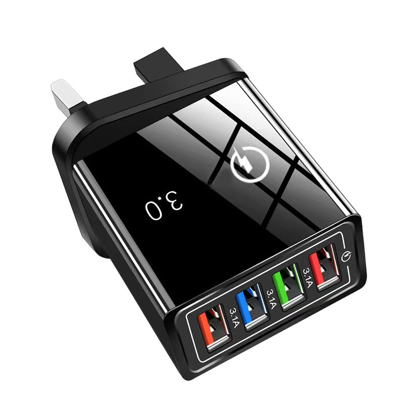 Lad opp 4 enheter på et øyeblikk! Brannsikker USB-hub som ikke blir overopphetet