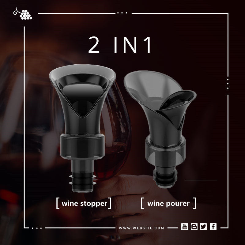🍷 2-i-1-vinsparer med vakuumpumpe og forsegler – bevarer friskheten og aromaen