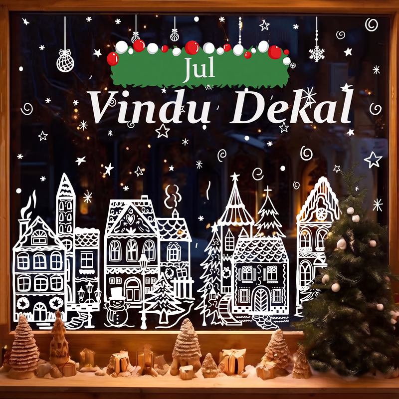🎅Tidlig juletilbud – 50 % RABATT🎄Vindusdekorasjonssett for juleby