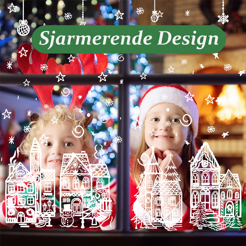 🎅Tidlig juletilbud – 50 % RABATT🎄Vindusdekorasjonssett for juleby