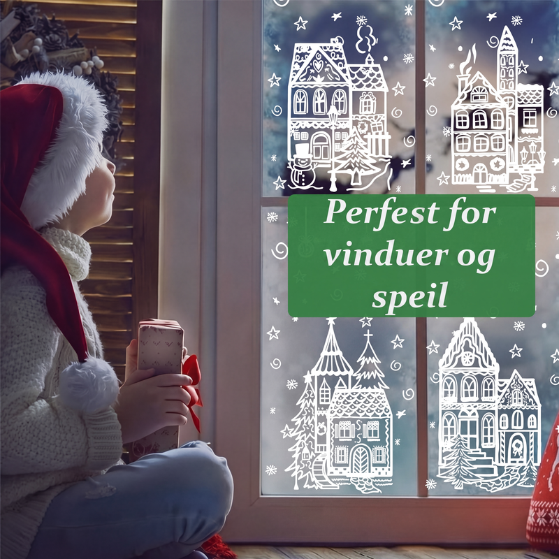 🎅Tidlig juletilbud – 50 % RABATT🎄Vindusdekorasjonssett for juleby