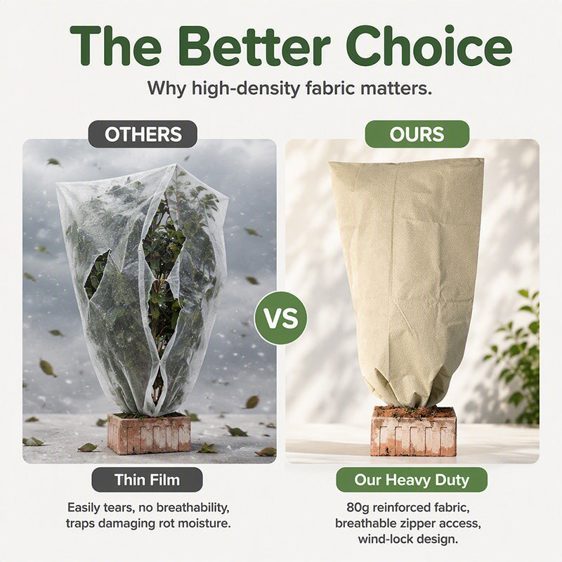 🌿❄️Profesjonell plantebeskyttelse mot frost – 80 g non-woven – Varmeisolerende – Pustende – Slitesterk – For trær, busker og grønnsaker 🧵🌱🛡️