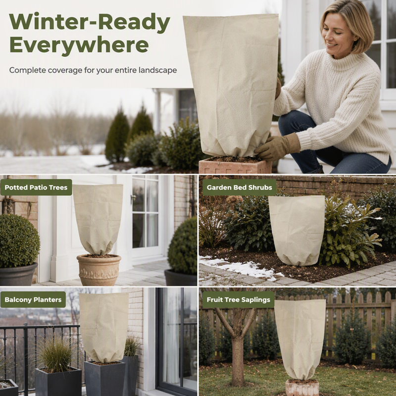 🌿❄️Profesjonell plantebeskyttelse mot frost – 80 g non-woven – Varmeisolerende – Pustende – Slitesterk – For trær, busker og grønnsaker 🧵🌱🛡️