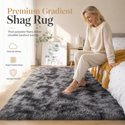 🛋️ 50 % RABATT! ✨ Tettvevd, mykt og loddent teppe – førsteklasses tie-dye-design med fargeovergang, termisk polstring og sklisikker bakside – koselig komfort til alle rom 🏠