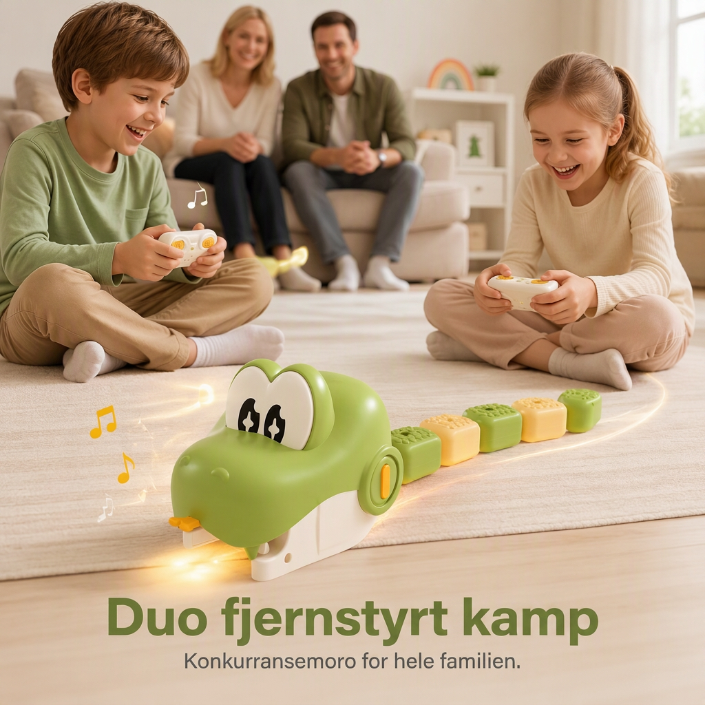Fjernstyrt slangeleke med magnetiske skjøtesegmenter