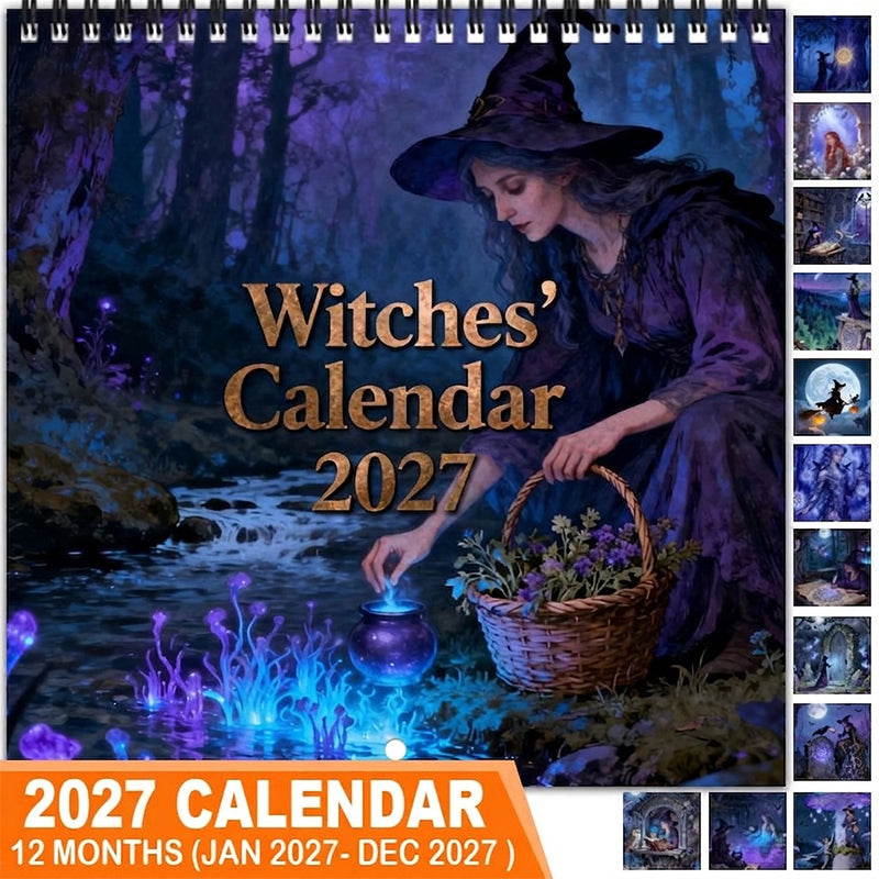🔮 Mystisk heksekalender 2027 | Gotisk veggdekorasjon