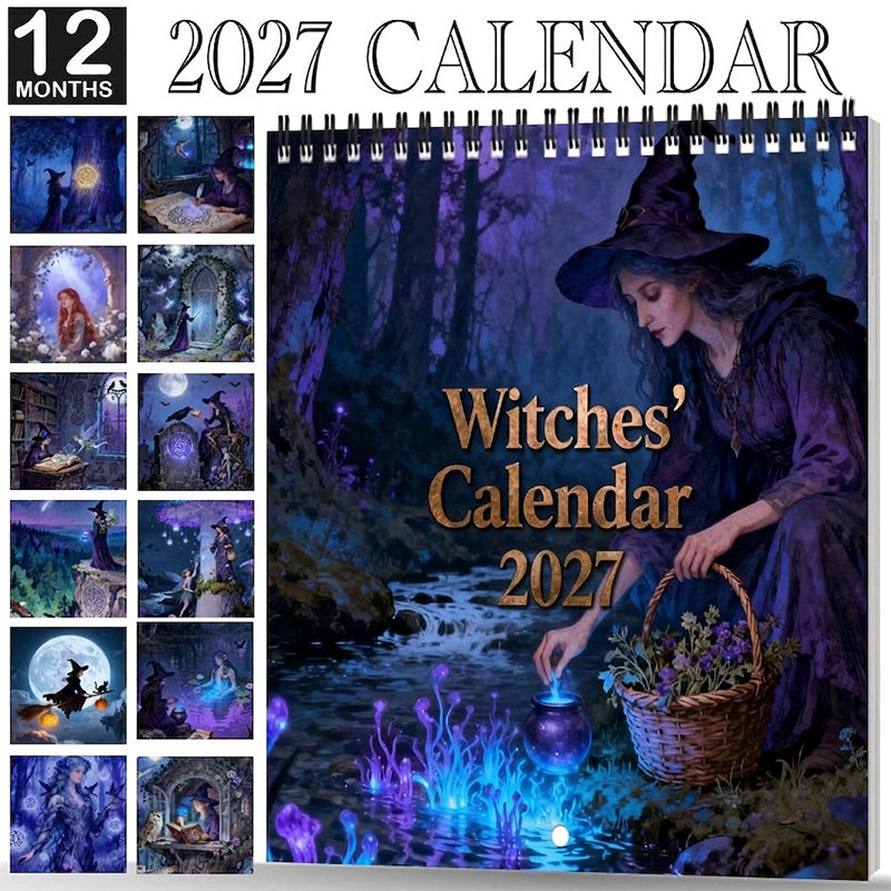 🔮 Mystisk heksekalender 2027 | Gotisk veggdekorasjon