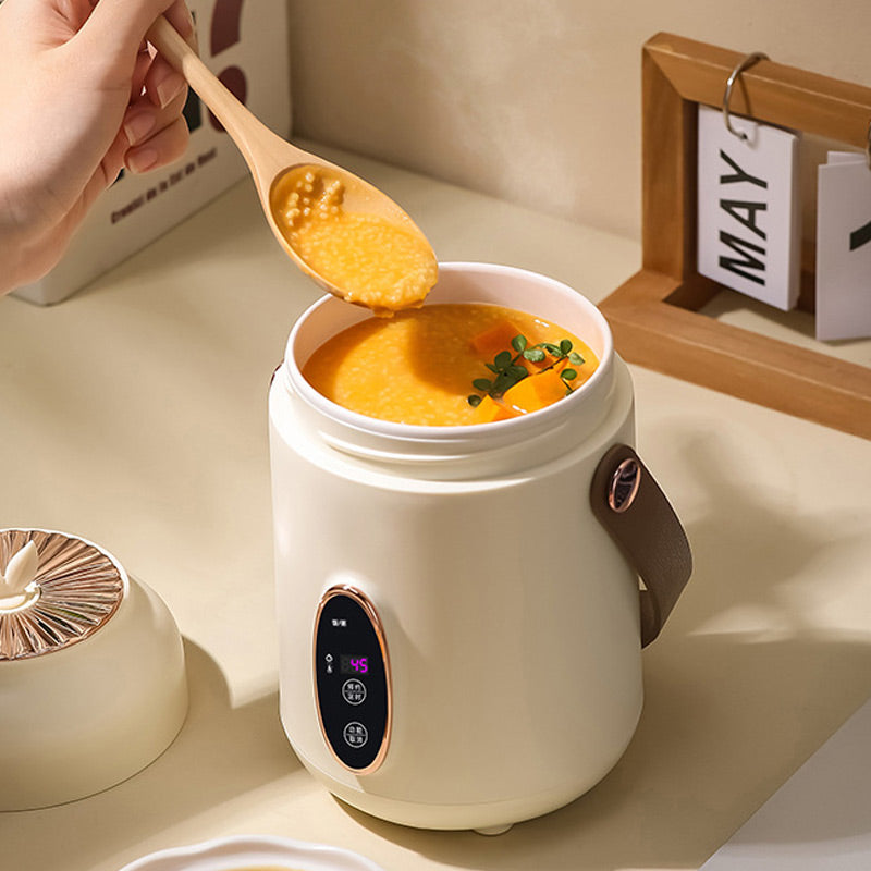 🥳2026 HOT SALE🥳💞Over 50 000 solgte! 🍲⏰ 50 % RABATT! Bærbar elektrisk gryte – 900 ml, 9 timers timerfunksjon, 5 varmenivåer. Non-stick-belegg, skjult stikkontakt, sklisikker bunn. Lager ris, suppe og grøt – perfekt for 1–2 personer eller på reise! 🏠✅