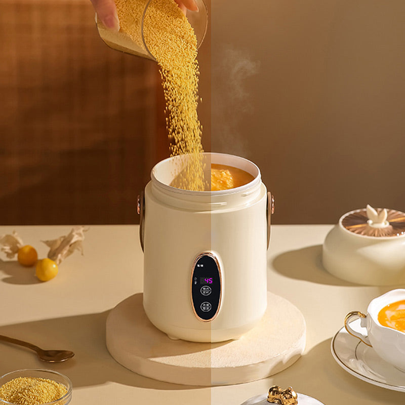 🥳2026 HOT SALE🥳💞Over 50 000 solgte! 🍲⏰ 50 % RABATT! Bærbar elektrisk gryte – 900 ml, 9 timers timerfunksjon, 5 varmenivåer. Non-stick-belegg, skjult stikkontakt, sklisikker bunn. Lager ris, suppe og grøt – perfekt for 1–2 personer eller på reise! 🏠✅