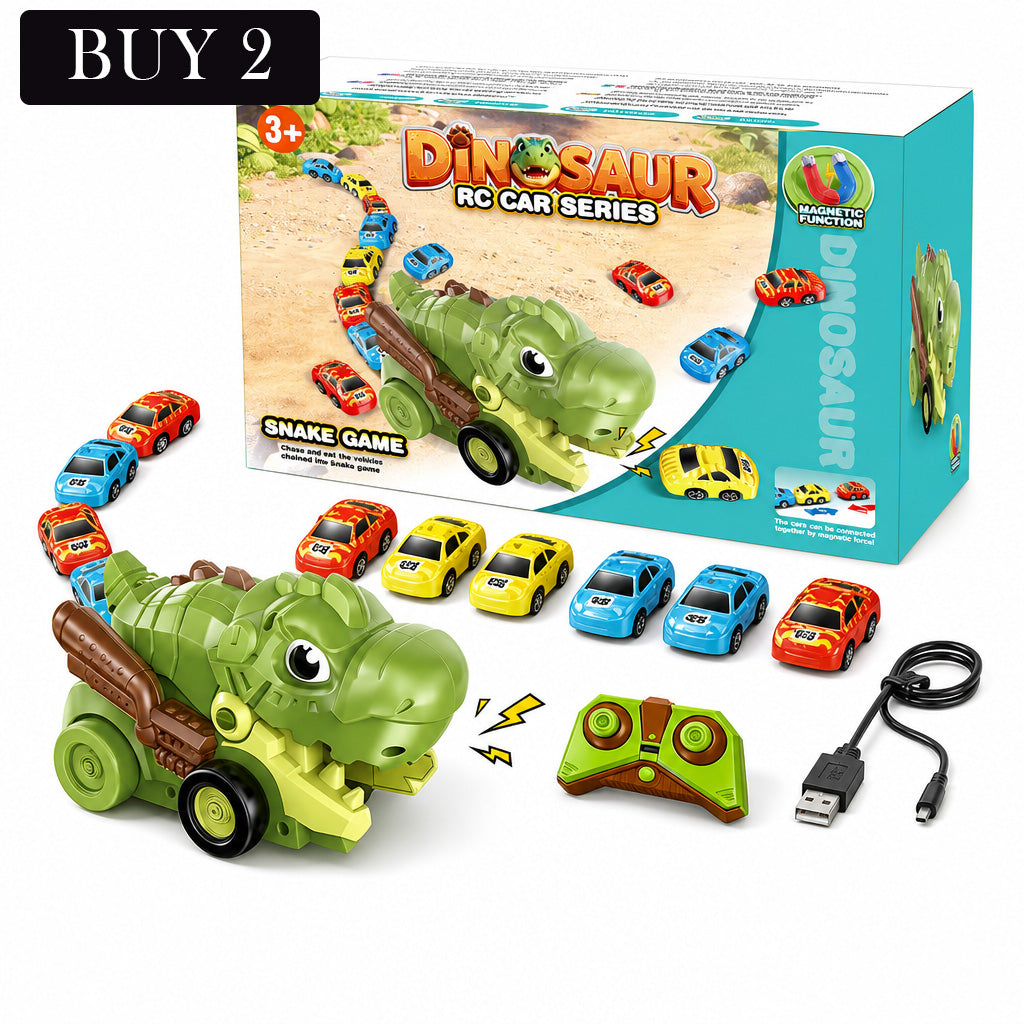 Fjernstyrt dinosaur-leketøybil for barn med 6 minibiler