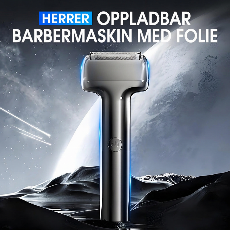 ⚡Oppladbar elektrisk barbermaskin for menn med folie – Effektiv og grundig barbering, trådløs og bærbar barbermaskin for våt og tørr barbering til daglig pleie