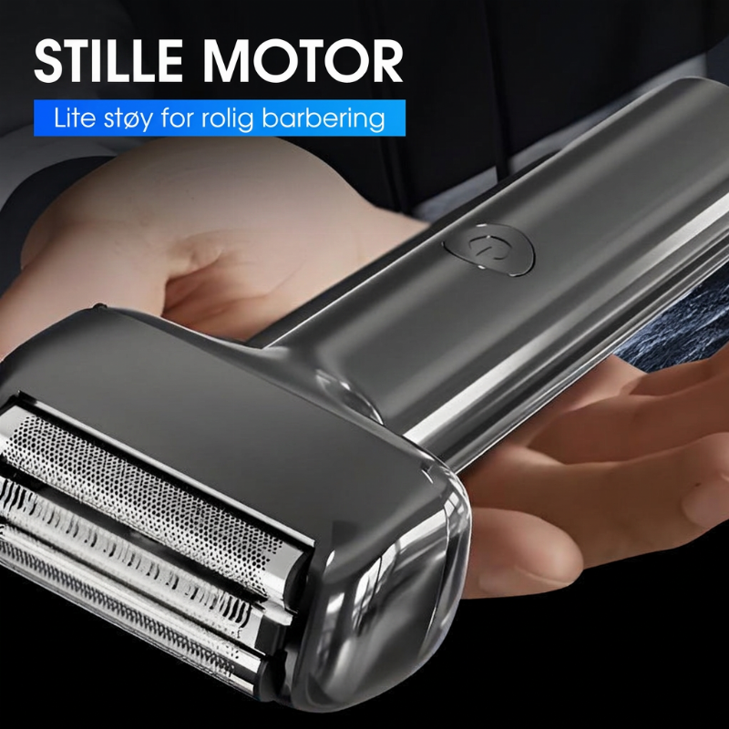 ⚡Oppladbar elektrisk barbermaskin for menn med folie – Effektiv og grundig barbering, trådløs og bærbar barbermaskin for våt og tørr barbering til daglig pleie
