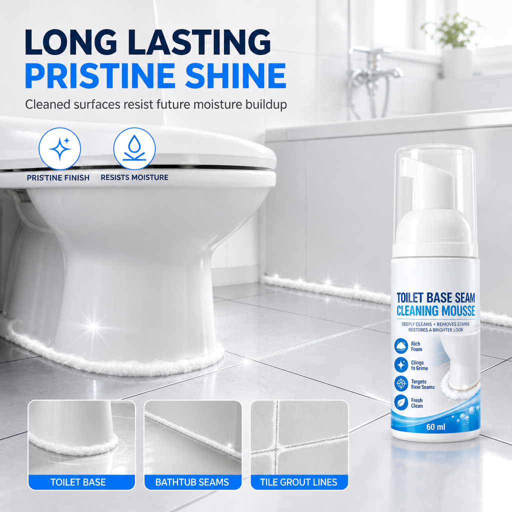 🚿 50 % RABATT NÅ! ✨ Rengjøringsmousse for toalettfuger – skum som fester seg, løser opp smuss i sprekker og gir glans – perfekt til badet 🧼