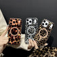 Mobiltelefondeksel med magnet og leopardmønster