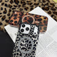 Mobiltelefondeksel med magnet og leopardmønster
