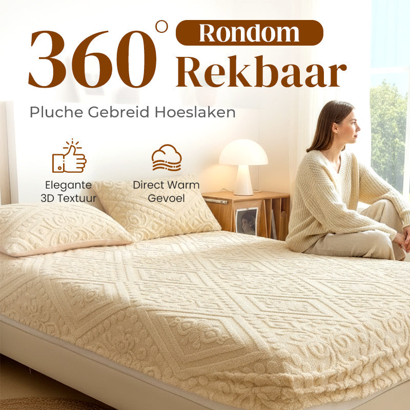 🛏️ 360° elastisk, mykt strikket laken med strikk rundt hele kanten☁️ – Mykt, tettsittende og enkelt å trekke på, koselig komfort til enhver seng ✨