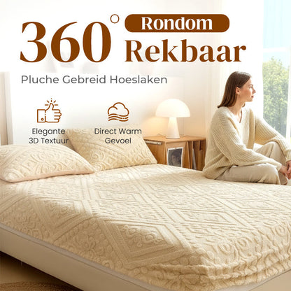 🛏️ 360° elastisk, mykt strikket laken med strikk rundt hele kanten☁️ – Mykt, tettsittende og enkelt å trekke på, koselig komfort til enhver seng ✨
