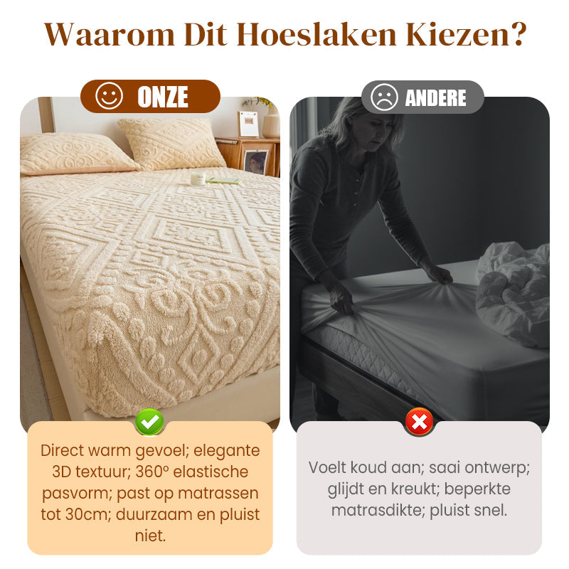 🛏️ 360° elastisk, mykt strikket laken med strikk rundt hele kanten☁️ – Mykt, tettsittende og enkelt å trekke på, koselig komfort til enhver seng ✨