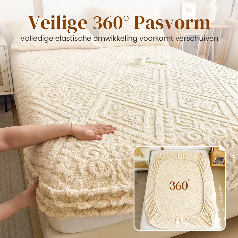 🛏️ 360° elastisk, mykt strikket laken med strikk rundt hele kanten☁️ – Mykt, tettsittende og enkelt å trekke på, koselig komfort til enhver seng ✨