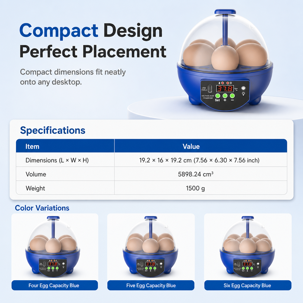 Automatisk USB-egginkubator med eggvending