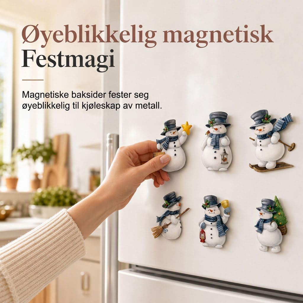 Juletegneserie kjøleskapsmagneler