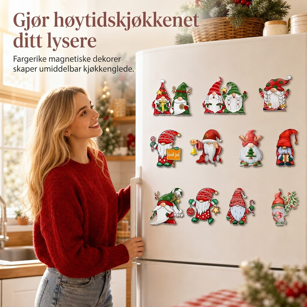 Juletegneserie kjøleskapsmagneler