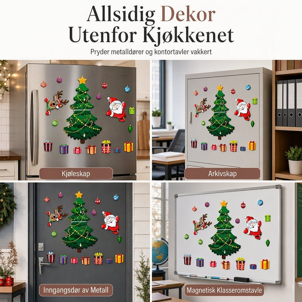 Juletegneserie kjøleskapsmagneler