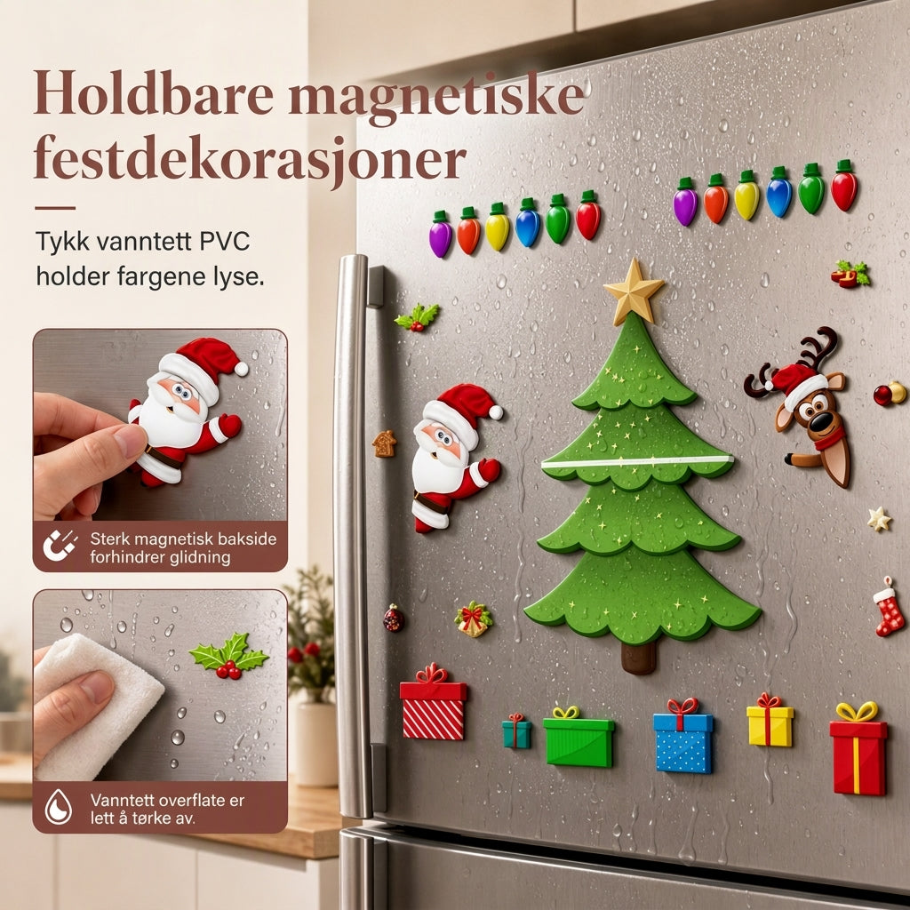 Juletegneserie kjøleskapsmagneler