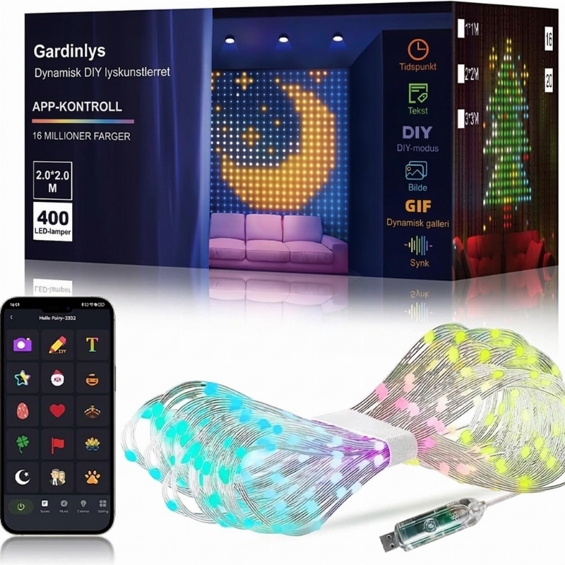 🎁💥Siste sjanse – 50 % rabatt!!⚡Vanntett LED-lysgardin